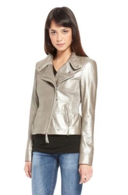 'Junna' |  Metallic Leather Jacket