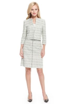 BOSS Tweed Contrast-Trim Skirt Suit