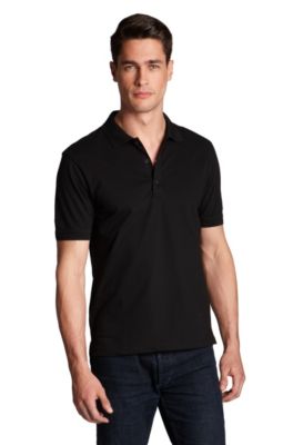 'Nono ' | Slim Fit, Stretch Cotton Polo Shirt, Black