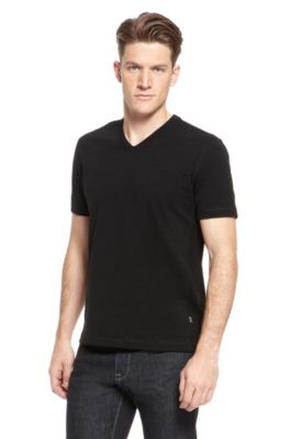 'Eraldo' | Cotton V-Neck T-Shirt, Black