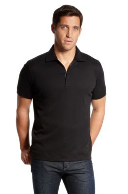 'Verona' |  Regular Fit, Cotton Polo Shirt, Black