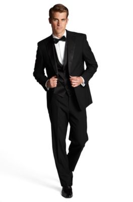 Modern Fit Notch Lapel 3-Piece 'Fellini/Nero' Tuxedo
