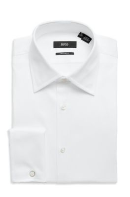 'Lawrence ' | Classic Fit, Modified Point Collar French Cuff Tuxedo Shirt