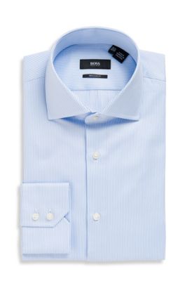 'Gerald ' | Regular Fit, Spread Collar Cotton Dress Shirt