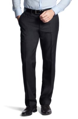 &lsquo;Movis' | Classic Fit, Virgin Wool Dress Pant, Dark Grey