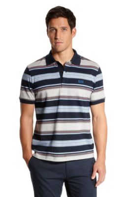 Modern Fit Striped 'Paddy 1' Polo Shirt, Navy