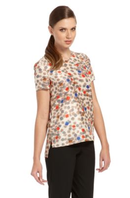 Polka Dot Silk 'Icile' Blouse