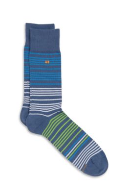 Striped 'RS Design' Casual Socks, Navy