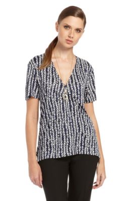 V-Neck Printed  'E4330' Blouse
