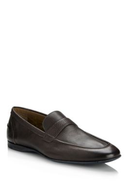 Leather Loafer 'Casdo' Shoe, Dark Grey