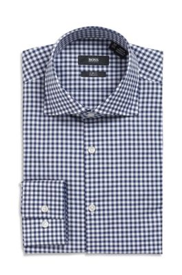 Slim Fit Spread Collar 'Jaron' Dress Shirt, Navy