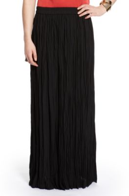 Pleated Crepe 'Balanke' Maxi Skirt