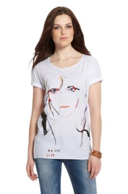 Printed Cotton 'Tatse' T-shirt, White
