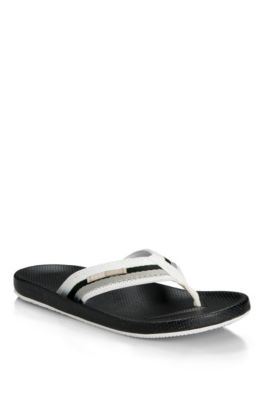 Synthetic and Rubber 'Shoreline Hawaii' Thong Sandal, White