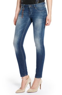 Slim Fit Sandwashed Stretch &acute;Lunja1' Jeans, Dark Blue