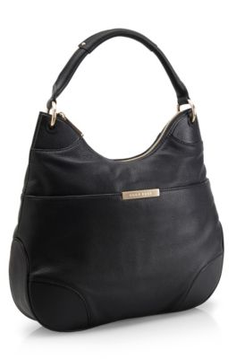 Top Handle Leather Hobo &lsquo;Mali&rsquo; Bag, Black