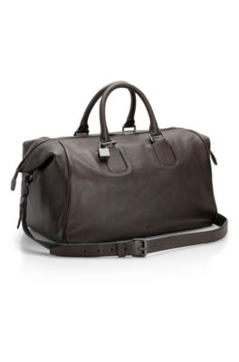Top Handle Leather Weekender 'Calixter' Bag, Dark Grey