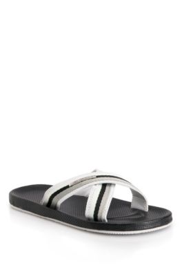 Crisscross Rubber 'Shoreline Cross' Sandal, Black