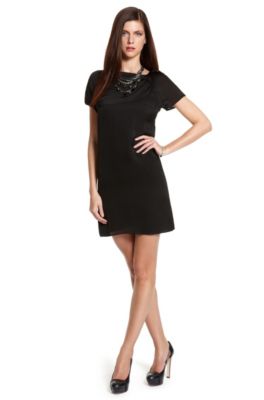 Pleated Silk 'Karleni-1' Dress, Black
