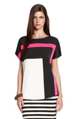 Color-Block Silk-blend 'Ciliane-1' Blouse