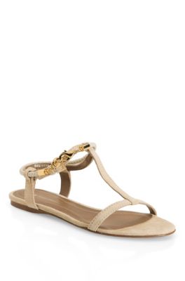 Braided Leather &lsquo;Viole&rsquo; Sandal, Light Beige