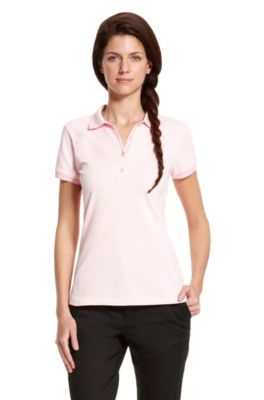 Striped Stretch-Cotton 'Paulla' Polo Shirt, Light/Pastel Pink