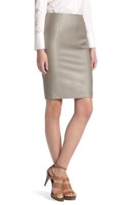 Wool Blend &lsquo;Vilina&rsquo; Pencil Skirt, Open Beige