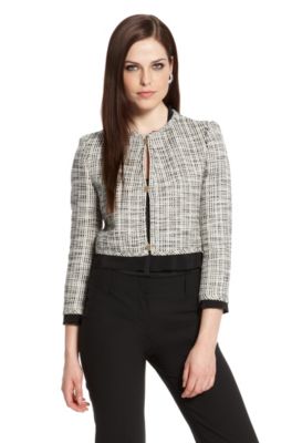 Cropped Tweed &lsquo;Jemila&rsquo; Jacket, Open Miscellaneous