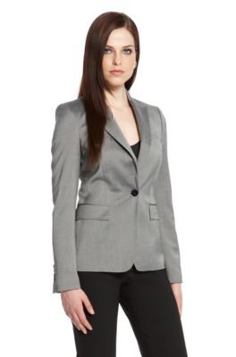 Stretch Wool Single Button 'Juicy6' Blazer