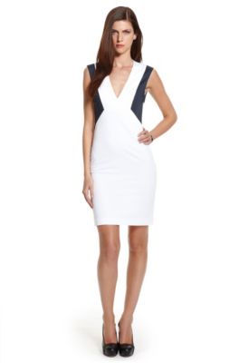 Color-Block Stretch-Cotton 'Kirca' Dress, White