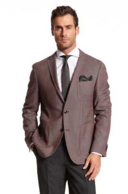 Regular Fit Cotton-Blend &lsquo;Mitchel&rsquo; Sport Coat, Open Red
