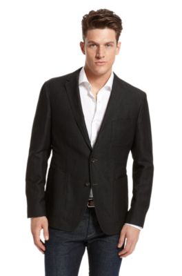 Regular Fit Lightweight-Cotton &lsquo;Mitchel&rsquo; Sport Coat, Black
