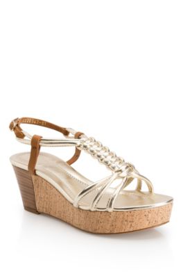 Leather Platform 'Sydne-L' Sandal, Silver