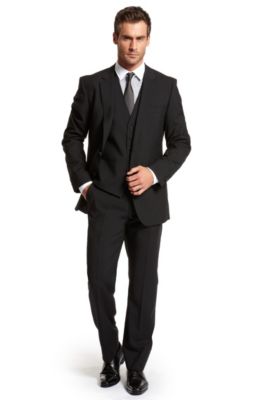 Modern Fit Two Button 'The James/ Sharp' Suit, Black