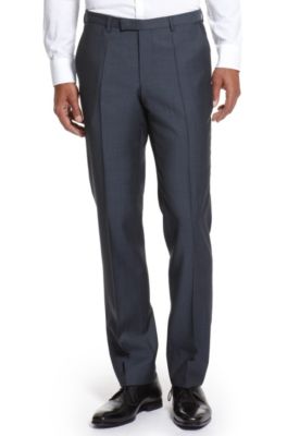 Modern Fit Wool-Twill 'Sharp1' Dress Pant, Medium Blue