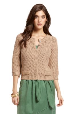 Crochet-Knit Cotton &lsquo;Ixenia&rsquo; Cardigan