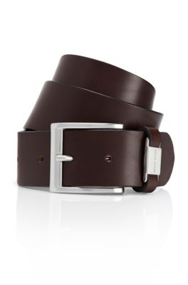 'Connio' | Metal Tab-Detailed Leather Belt
