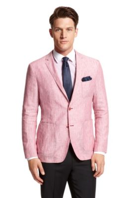 Regular Fit Linen &lsquo;Mitchel1-W&rsquo; Sport Coat, Dark Red