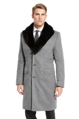 'Larsor' | Cashmere-Blend Rabbit-Fur Collar Coat