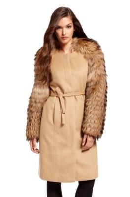 'Cesna' | Wool Fur-Sleeve Coat