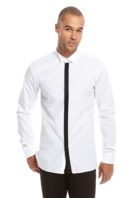'Elvo' | Slim Fit, Stretch-Cotton Casual Shirt