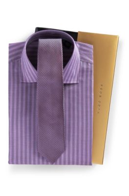 'Jaron' | Slim Fit Dress Shirt and Tie Gift Set