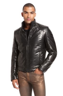 'Lenardt' | Stand Collar Leather Jacket