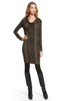 'Darisi' | Stretch-Knit Snakeskin Print Dress