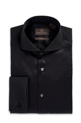 'Viktiano' | Modern Fit Spread Collar Tuxedo Shirt