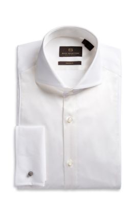 'Viktiano' | Modern Fit Spread Collar Tuxedo Shirt