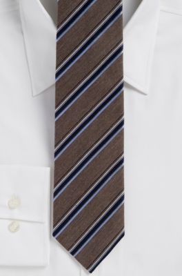 '7.5 cm Tie' | Regular Cotton-Silk Striped Tie