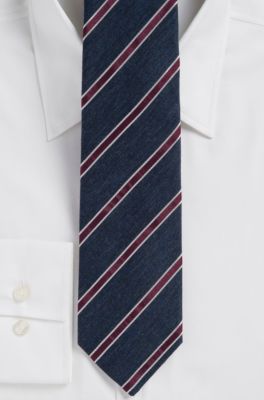 '7.5 cm Tie' | Regular Cotton-Silk Striped Tie
