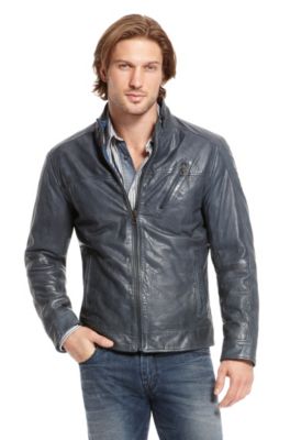 'Jips' | Stand Collar Leather Jacket