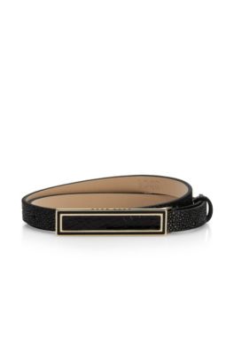 'Sharlize' | Stingray-Embossed Leather Belt